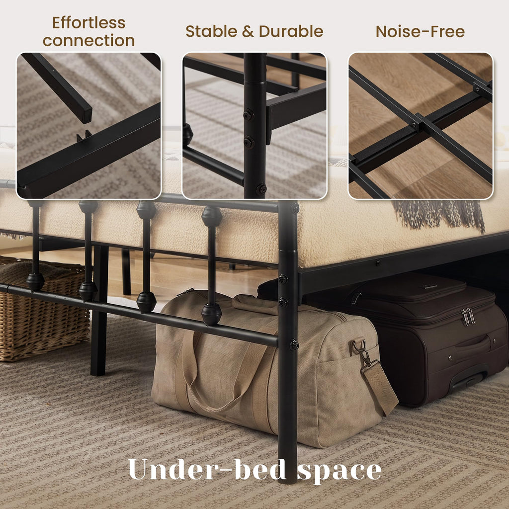 Full Metal Platform Bed Frame with Headboard and Footboard T698