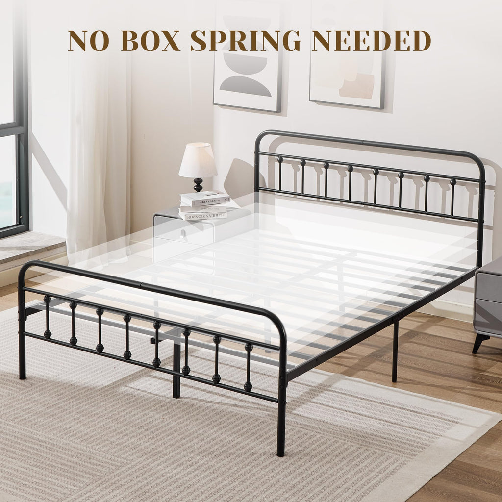 Full Metal Platform Bed Frame with Headboard and Footboard T698