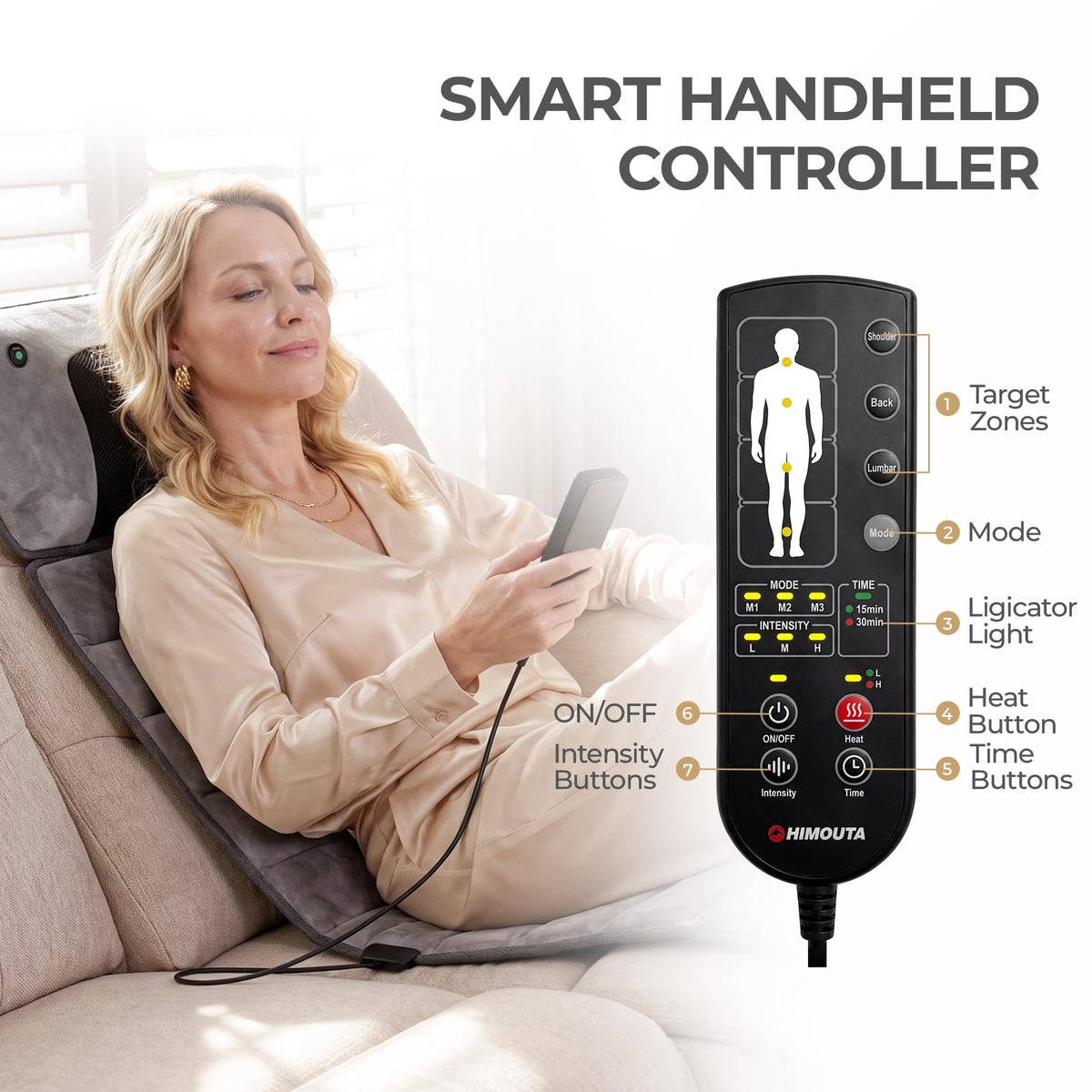 Grey Foldable Heated Full Body Massage Mat with 3D Neck Massager B388516