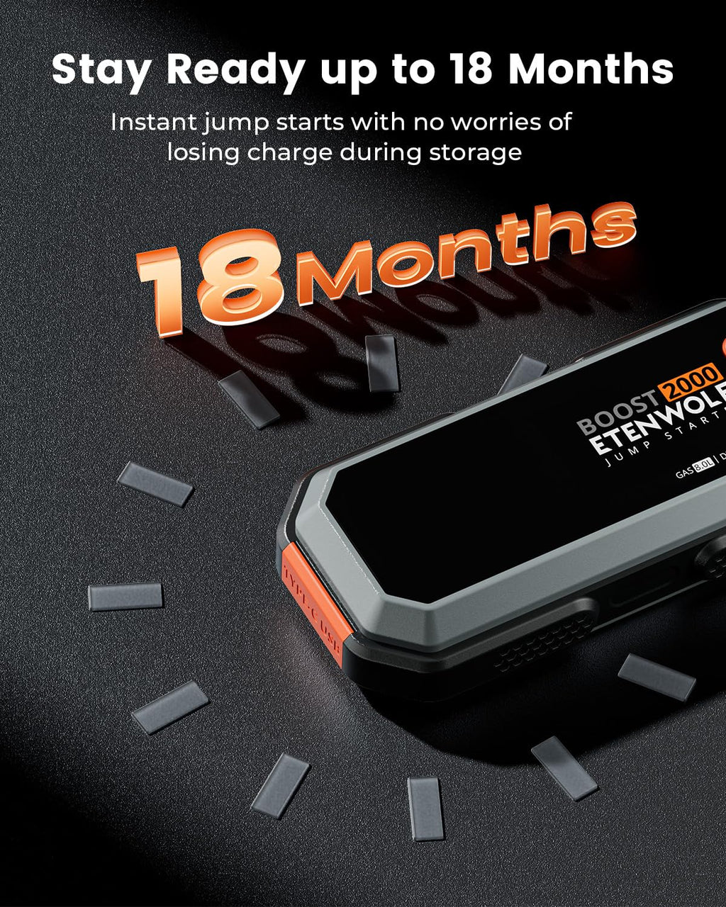 2000A Peak 12V Portable Car Battery Jump Starter Q334