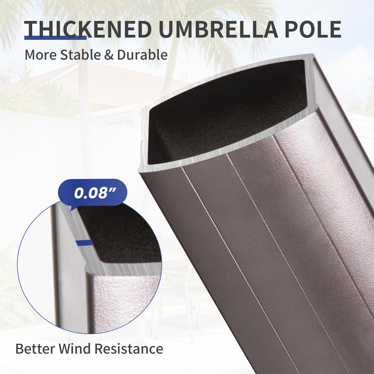 10 X 13 FT Cantilever Patio Umbrella with Base & Lights R728915