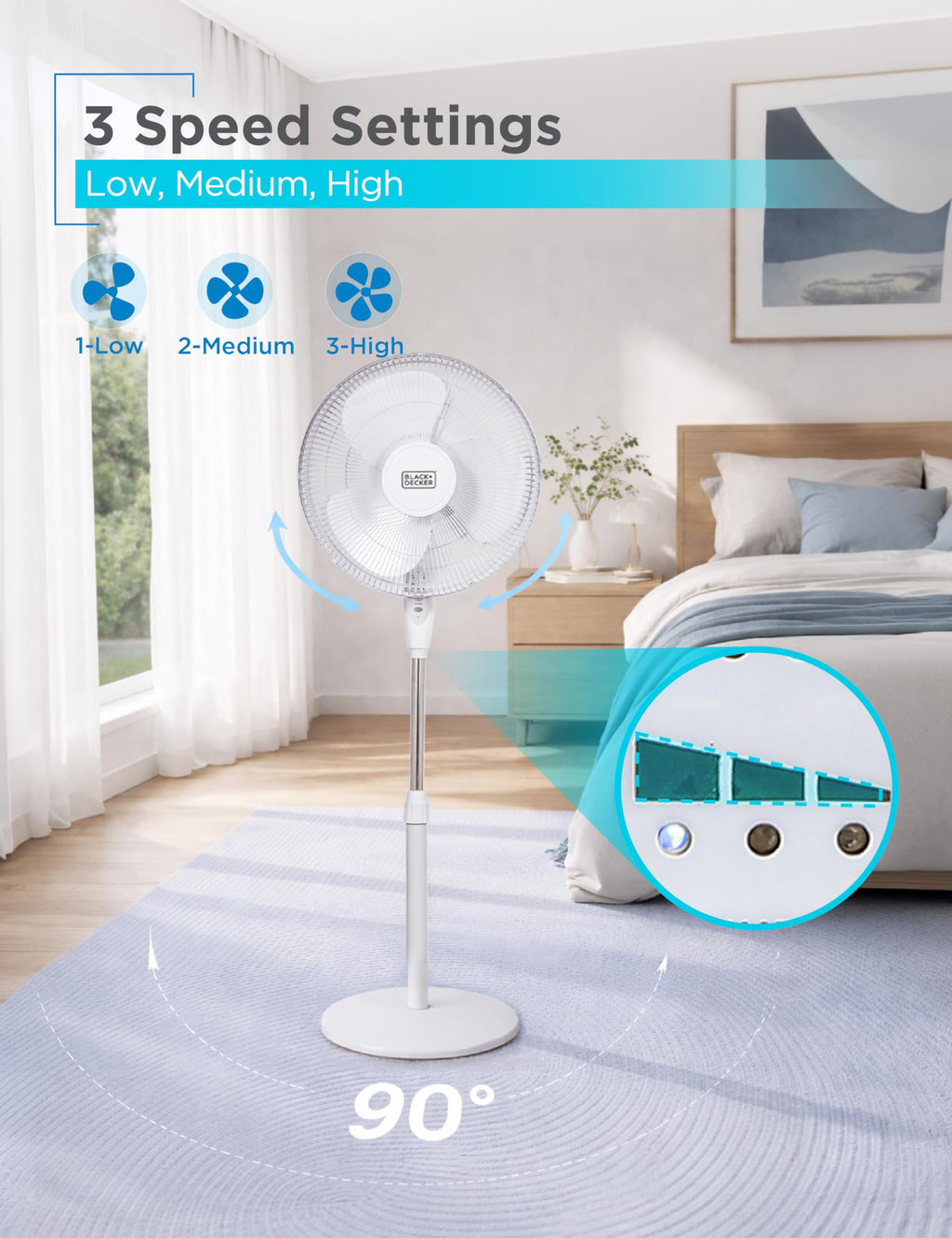 16" Oscillating Pedestal Fan with Remote Z193894