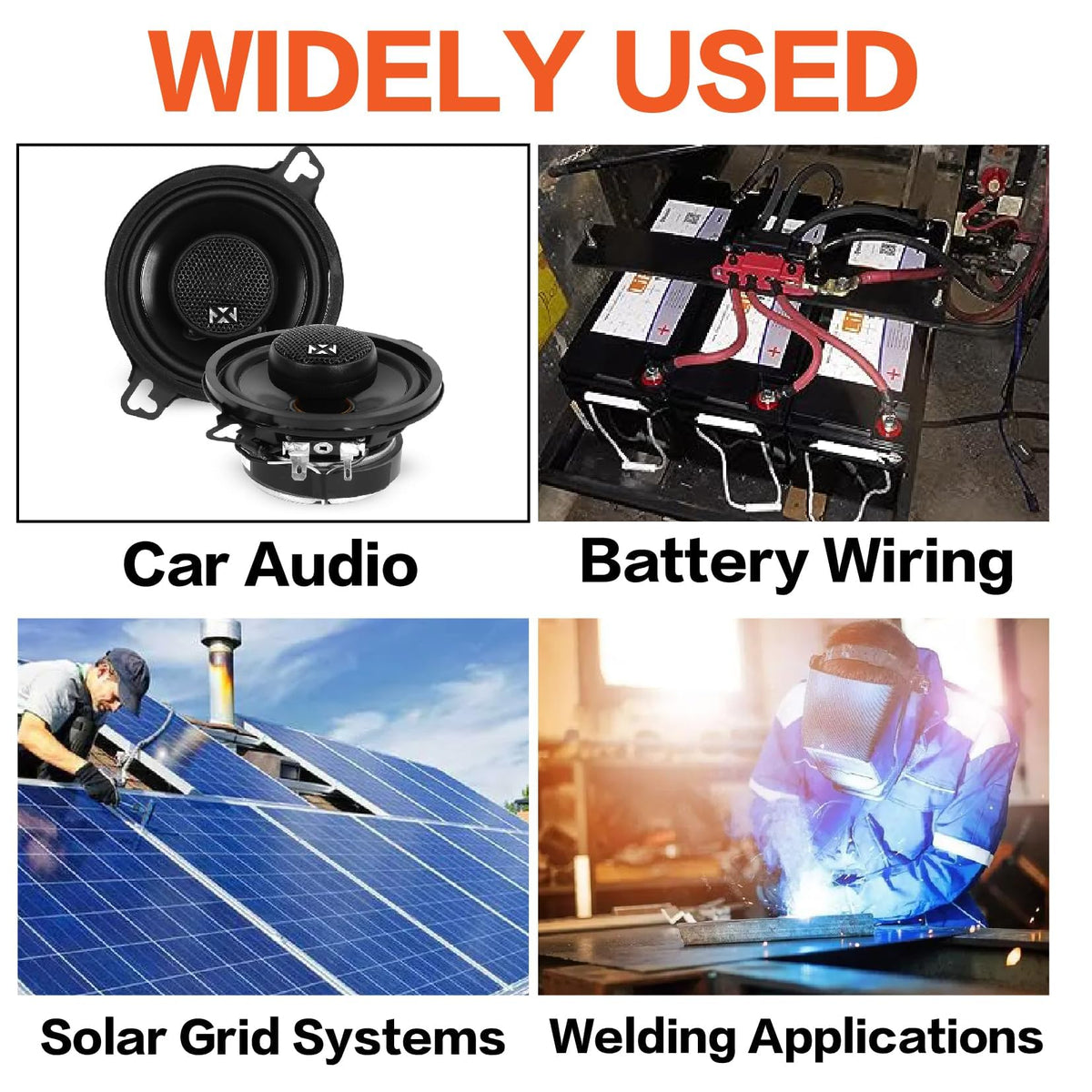 1/0 Gauge Battery Cable Kit 40ft Red/Black CCA Wire W4273