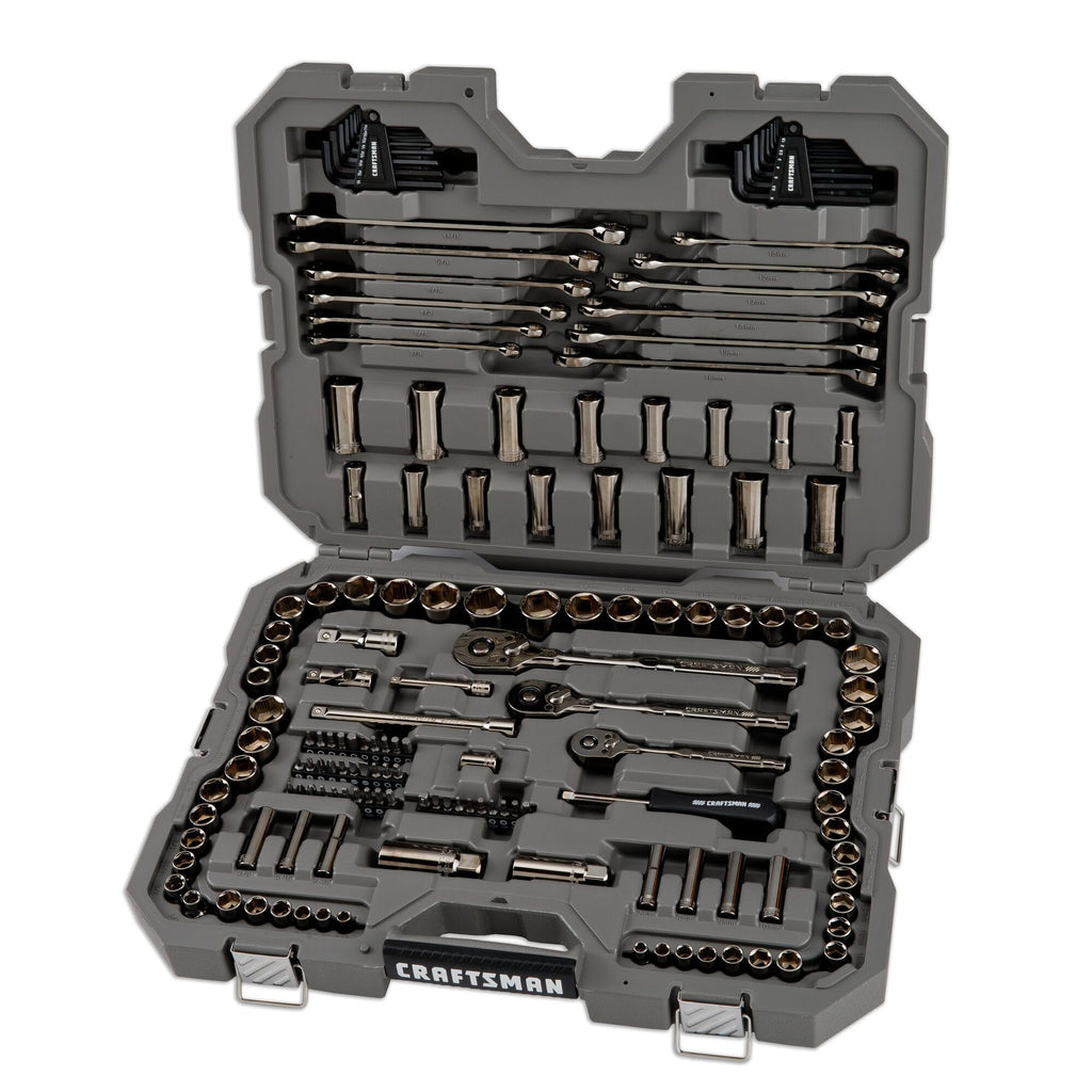 154-Piece Gunmetal Chrome Mechanics Tool Set with Hard Case R99908