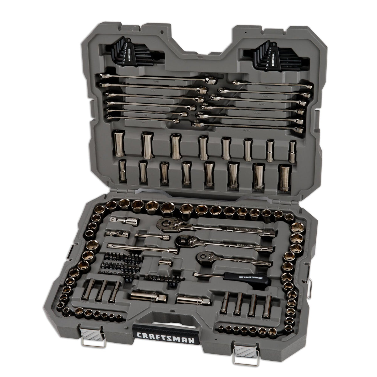 154-Piece Gunmetal Chrome Mechanics Tool Set with Hard Case R99908