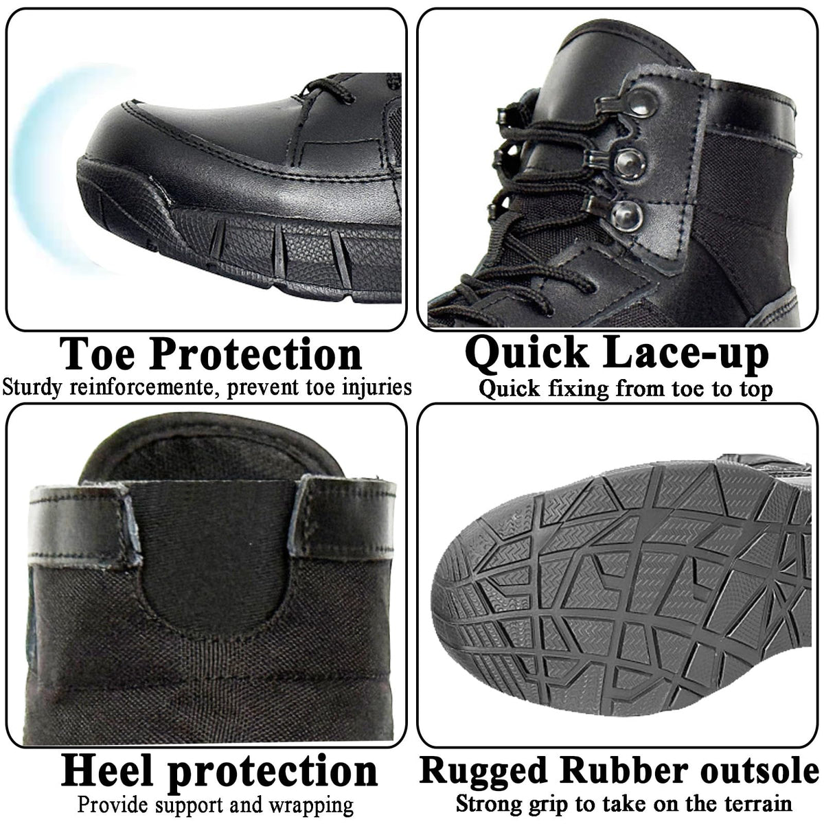 6 Inch Lightweight Tactical Combat Boots Coyote Military Hiking Shoes E109113