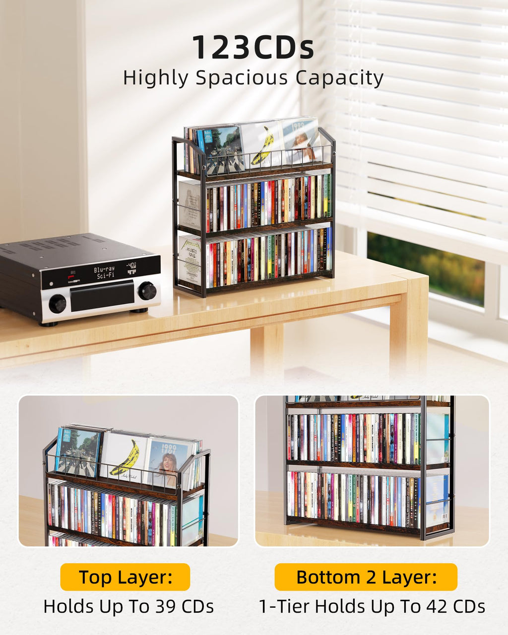 3 Tier CD Storage Rack Holds 123 Cases R146947
