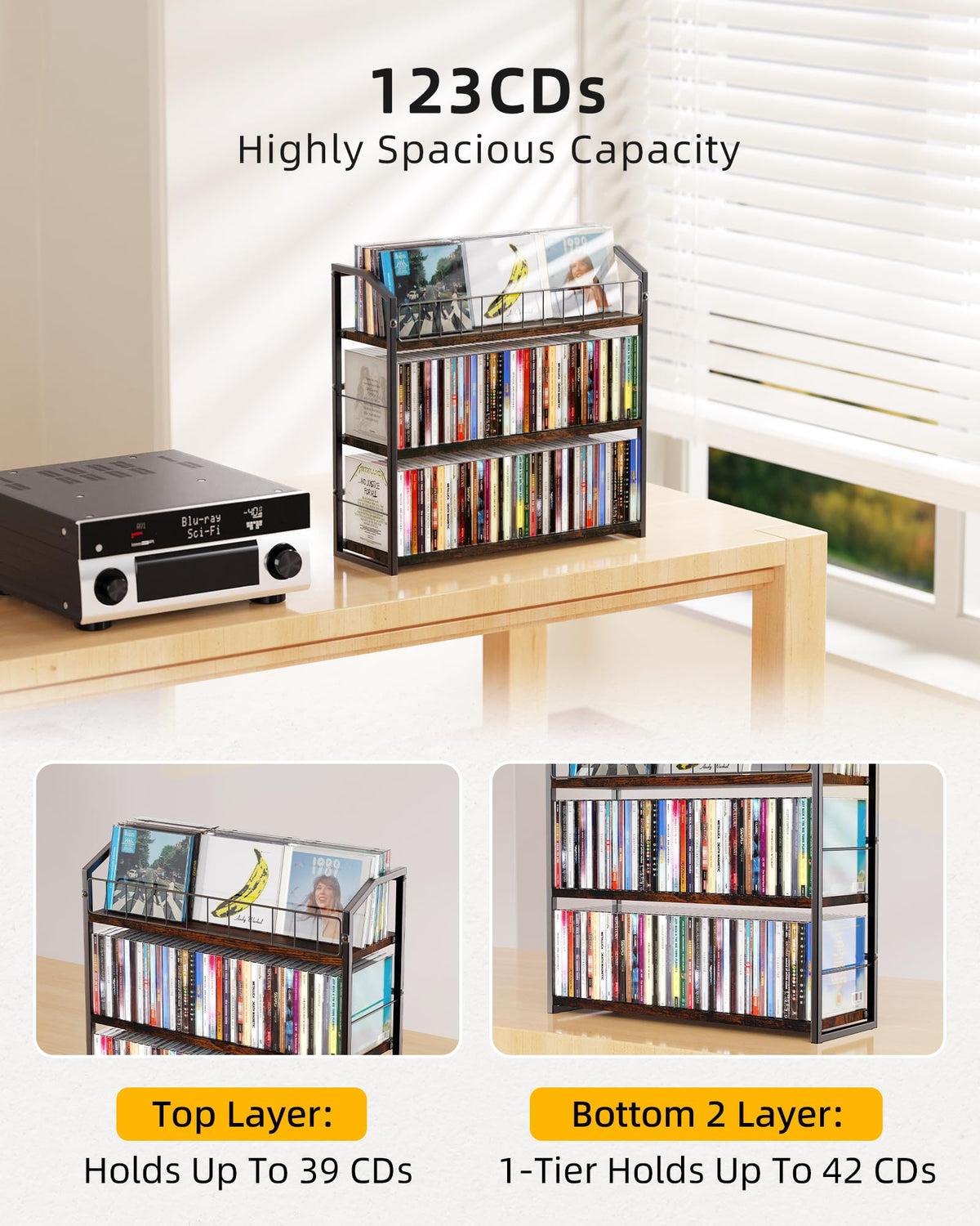 3 Tier CD Storage Rack Holds 123 Cases R146947