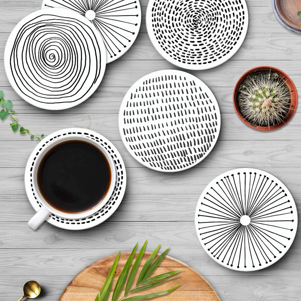 Set of 6 Ceramic Stone Coasters U827277