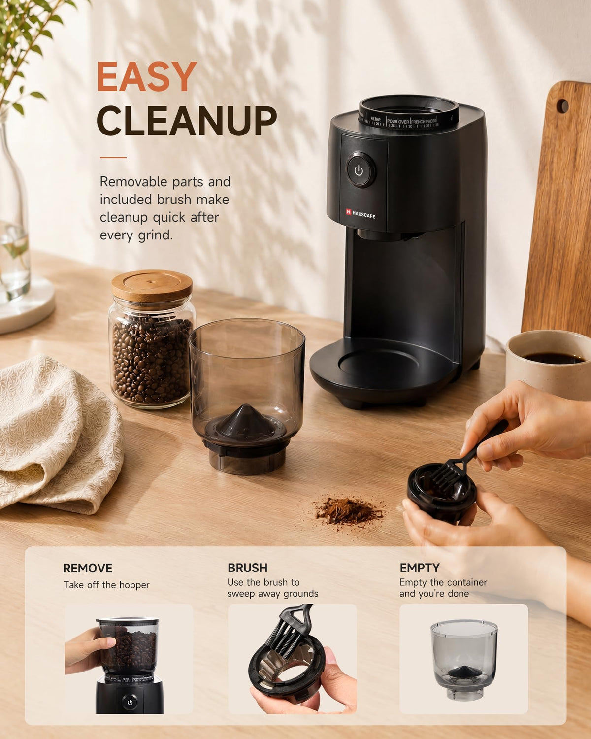 Electric Burr Coffee Grinder with 38 Grind Settings, Black F37241