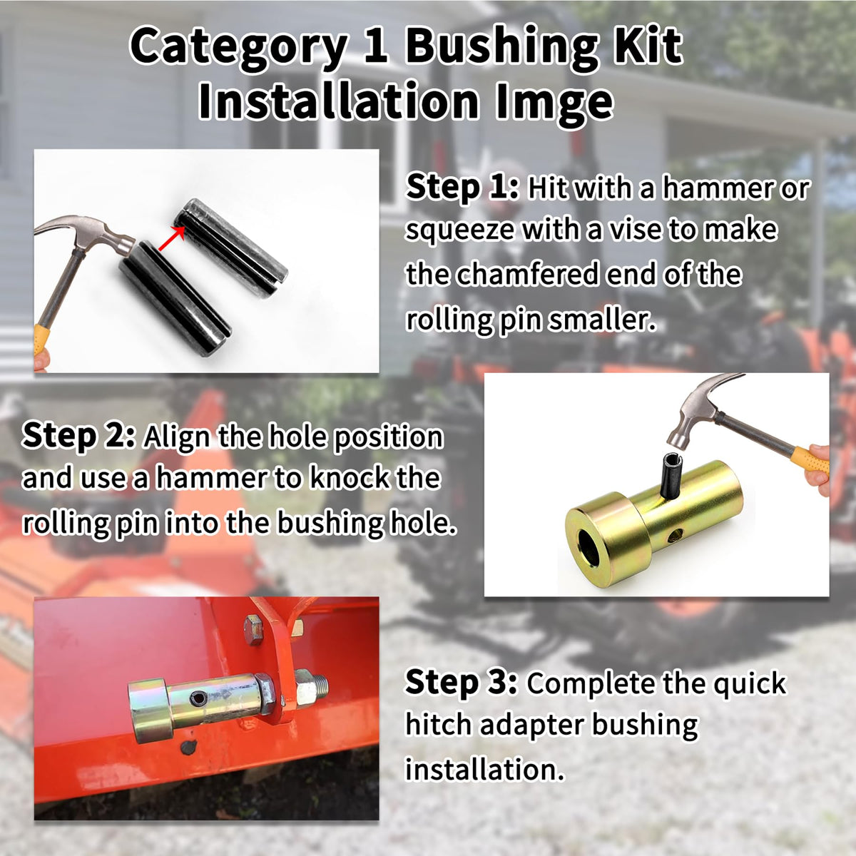 Quick Hitch Adapter Bushing Set with Top Link Bushings, 2 Pair, Gold R419348