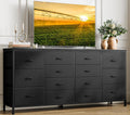 Black 14 Drawer Dresser TV Stand E18245