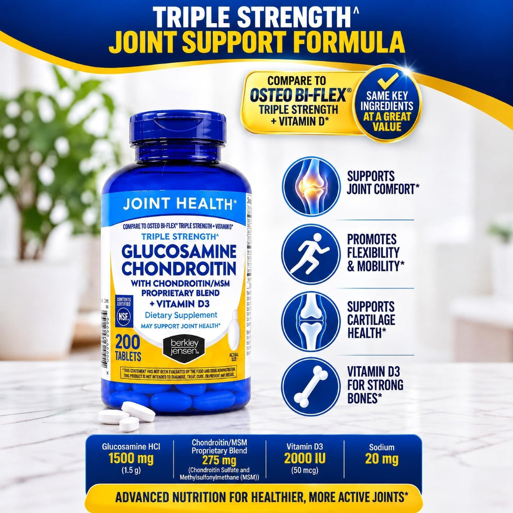 Glucosamine Chondroitin MSM D3 Joint Supplement Tablets 200 Count T61825