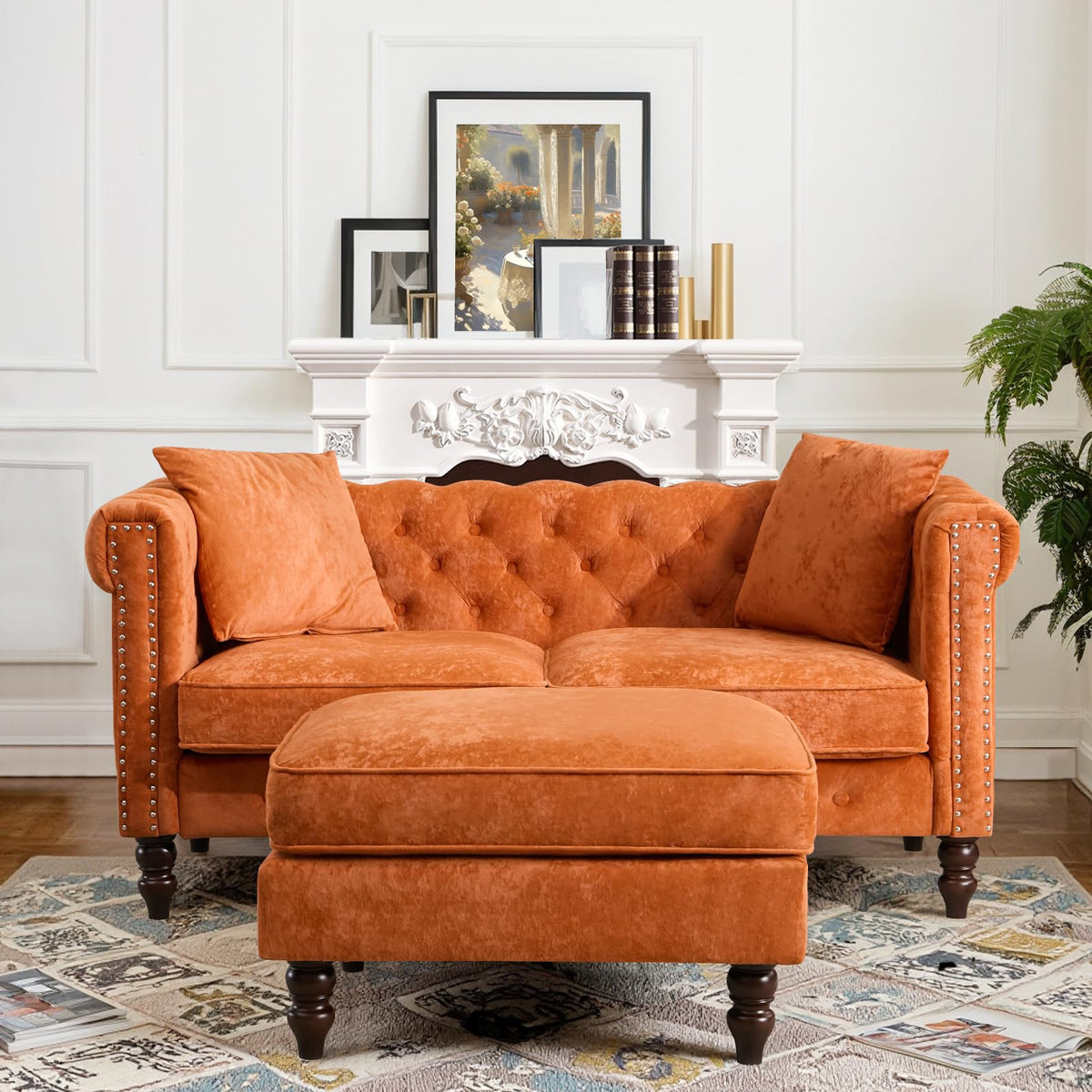 62" Velvet Sofa D357433
