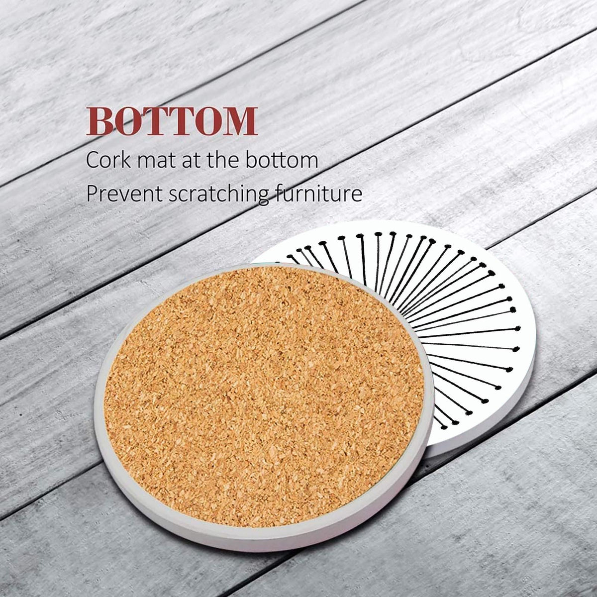 Set of 6 Ceramic Stone Coasters U827277