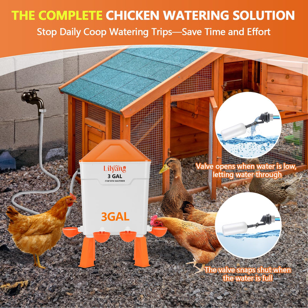 3 Gallon Automatic Chicken Waterer & Feeder Set U51491