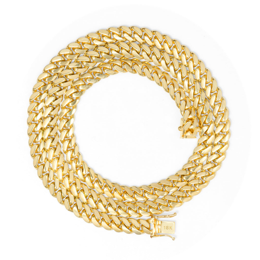 18k Yellow Gold Cuban Link Chain Necklace L192
