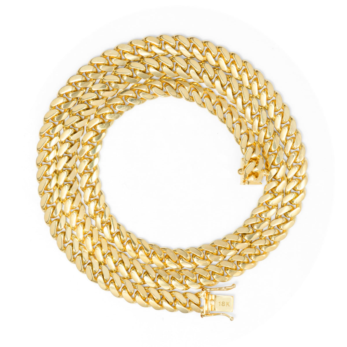 18k Yellow Gold Cuban Link Chain Necklace L192