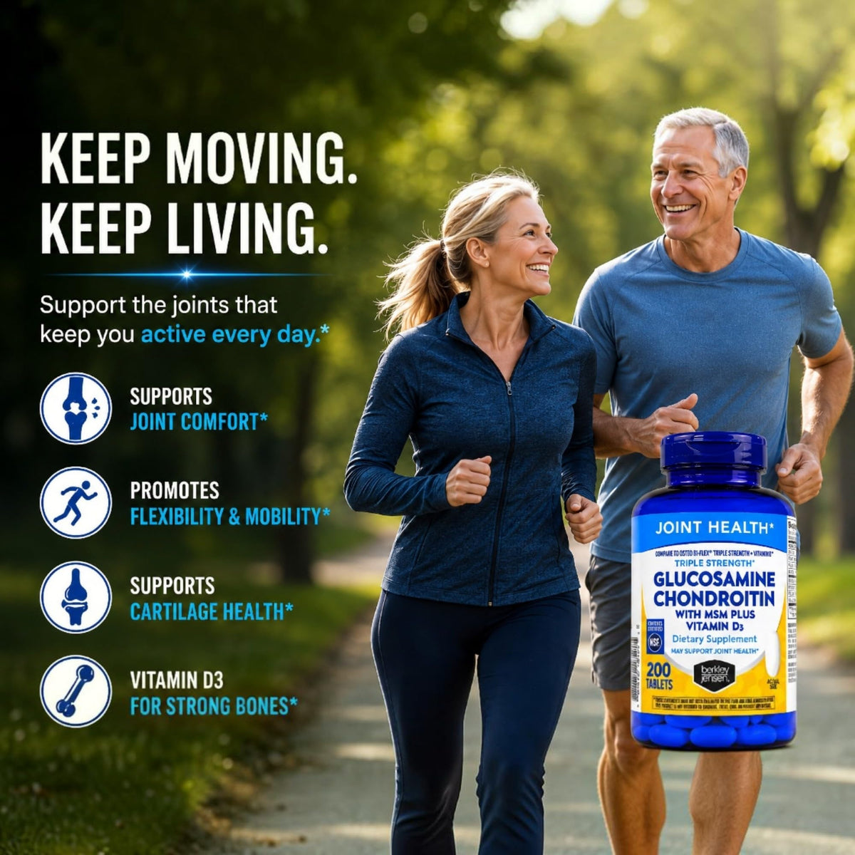 Glucosamine Chondroitin MSM D3 Joint Supplement Tablets 200 Count T61825