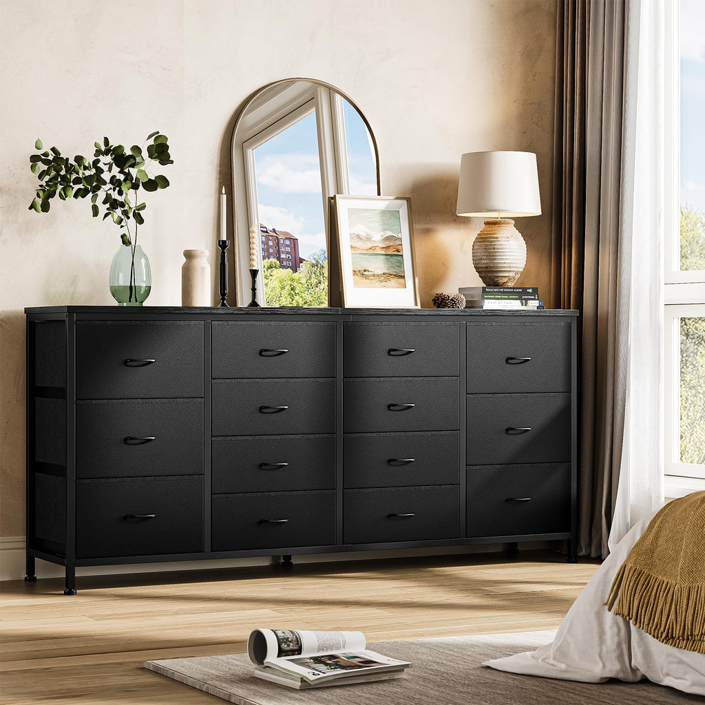Black 14 Drawer Dresser TV Stand E18245