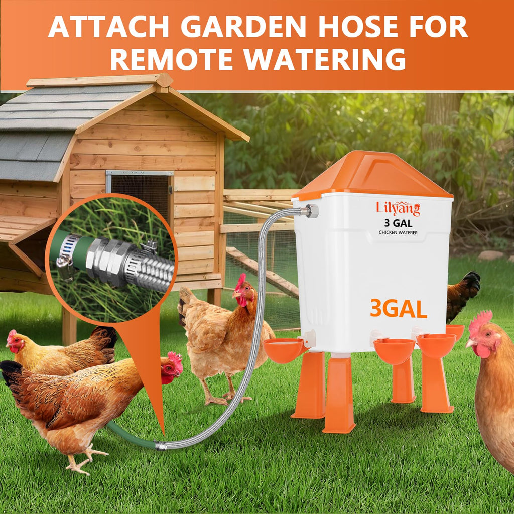 3 Gallon Automatic Chicken Waterer & Feeder Set U51491