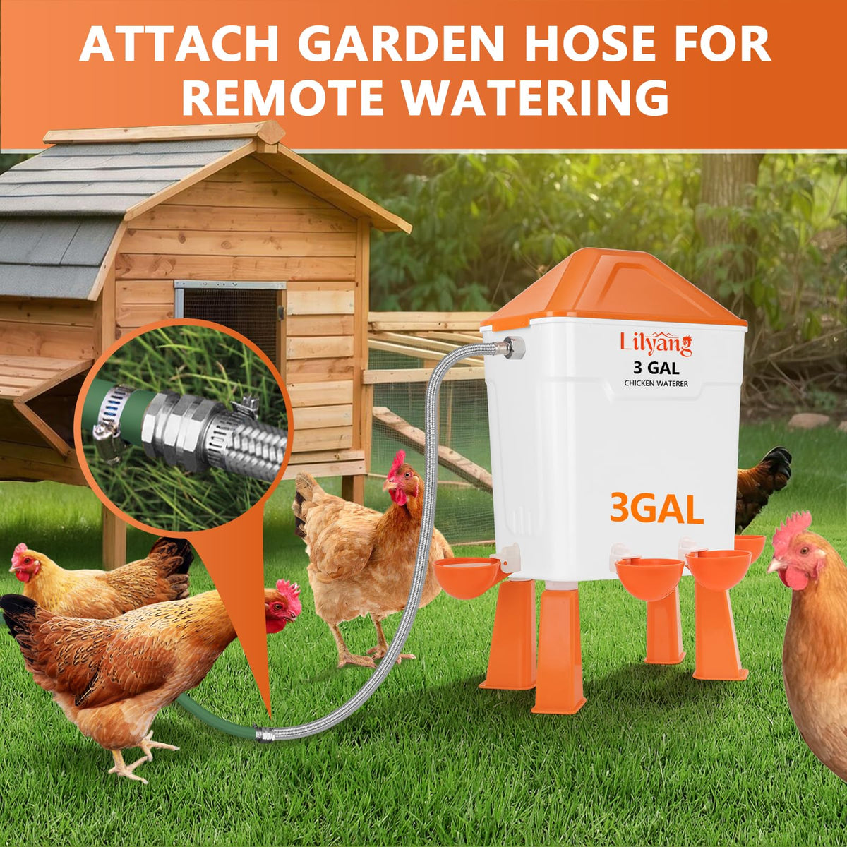 3 Gallon Automatic Chicken Waterer & Feeder Set U51491