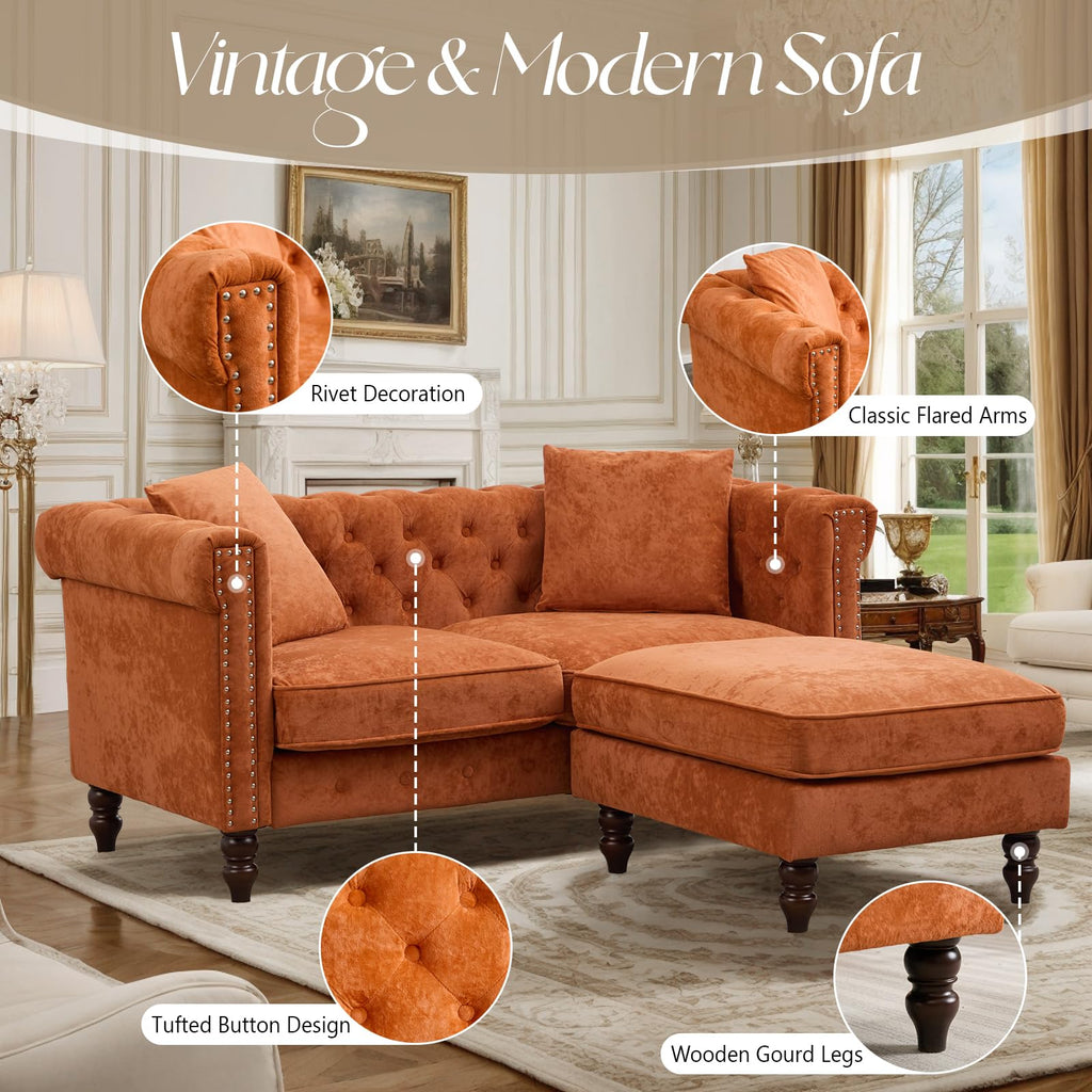 62" Velvet Sofa D357433