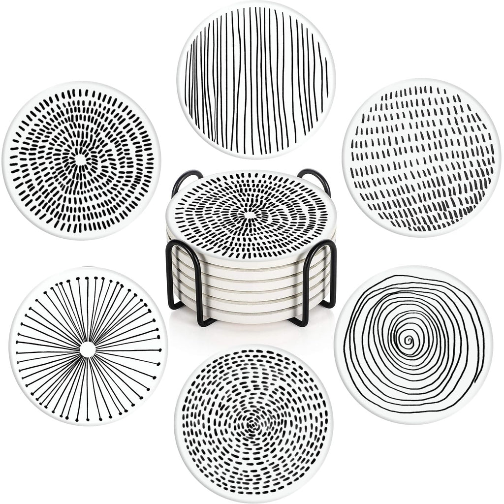Set of 6 Ceramic Stone Coasters U827277