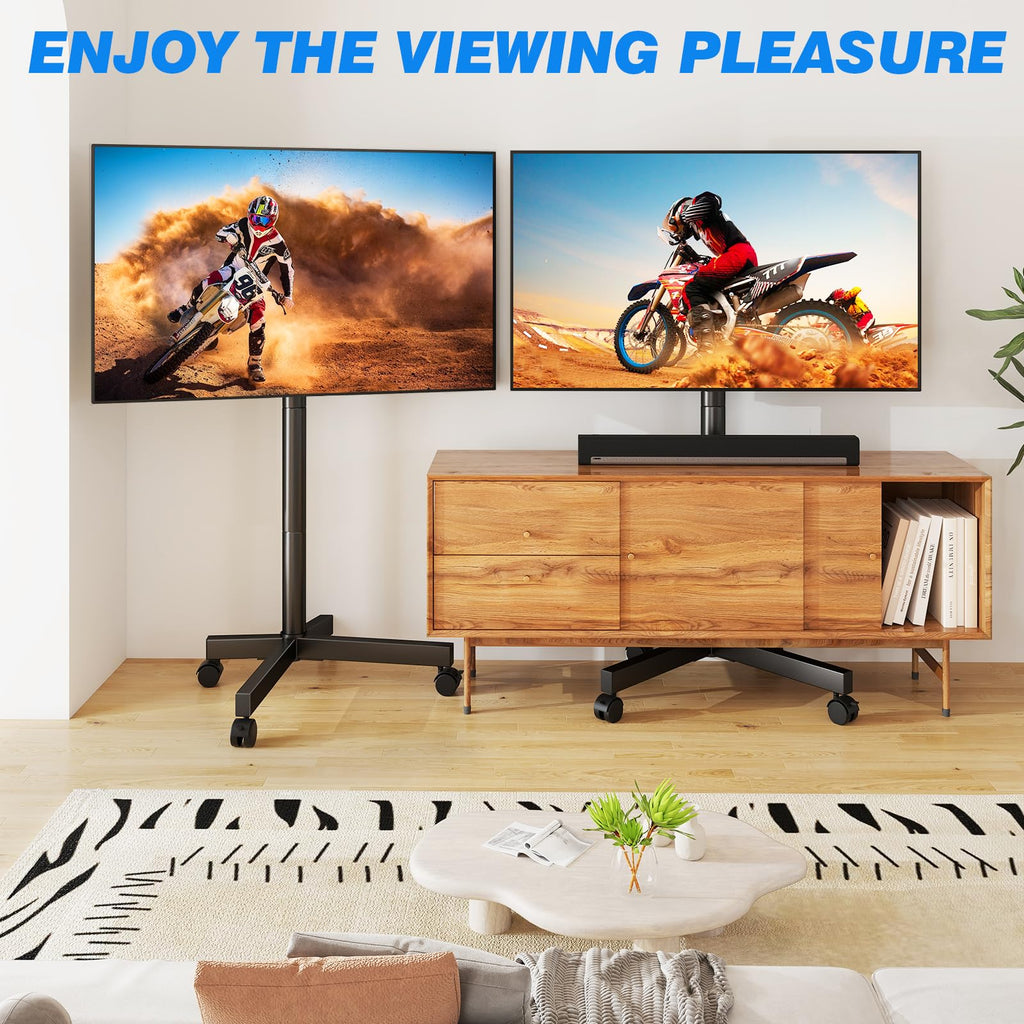 Mobile TV Cart Rolling TV Stand for 23-65 Inch Screens D856293