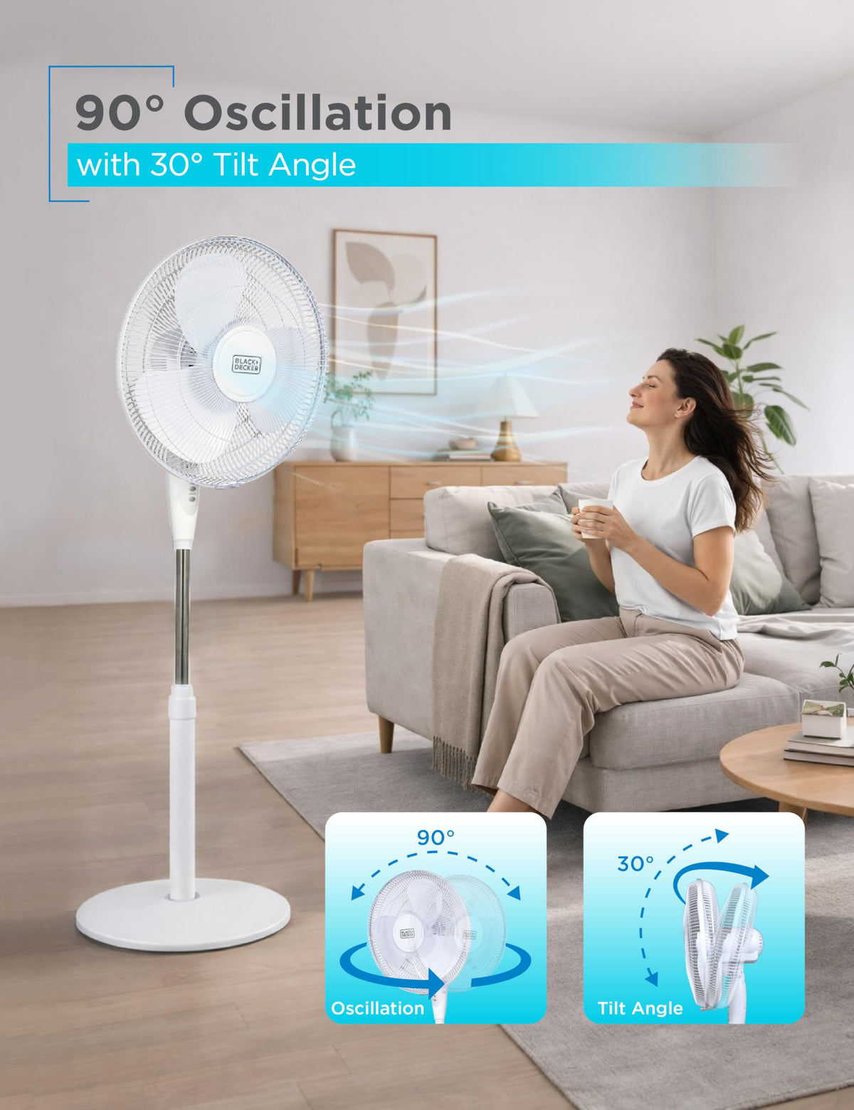 16" Oscillating Pedestal Fan with Remote Z193894