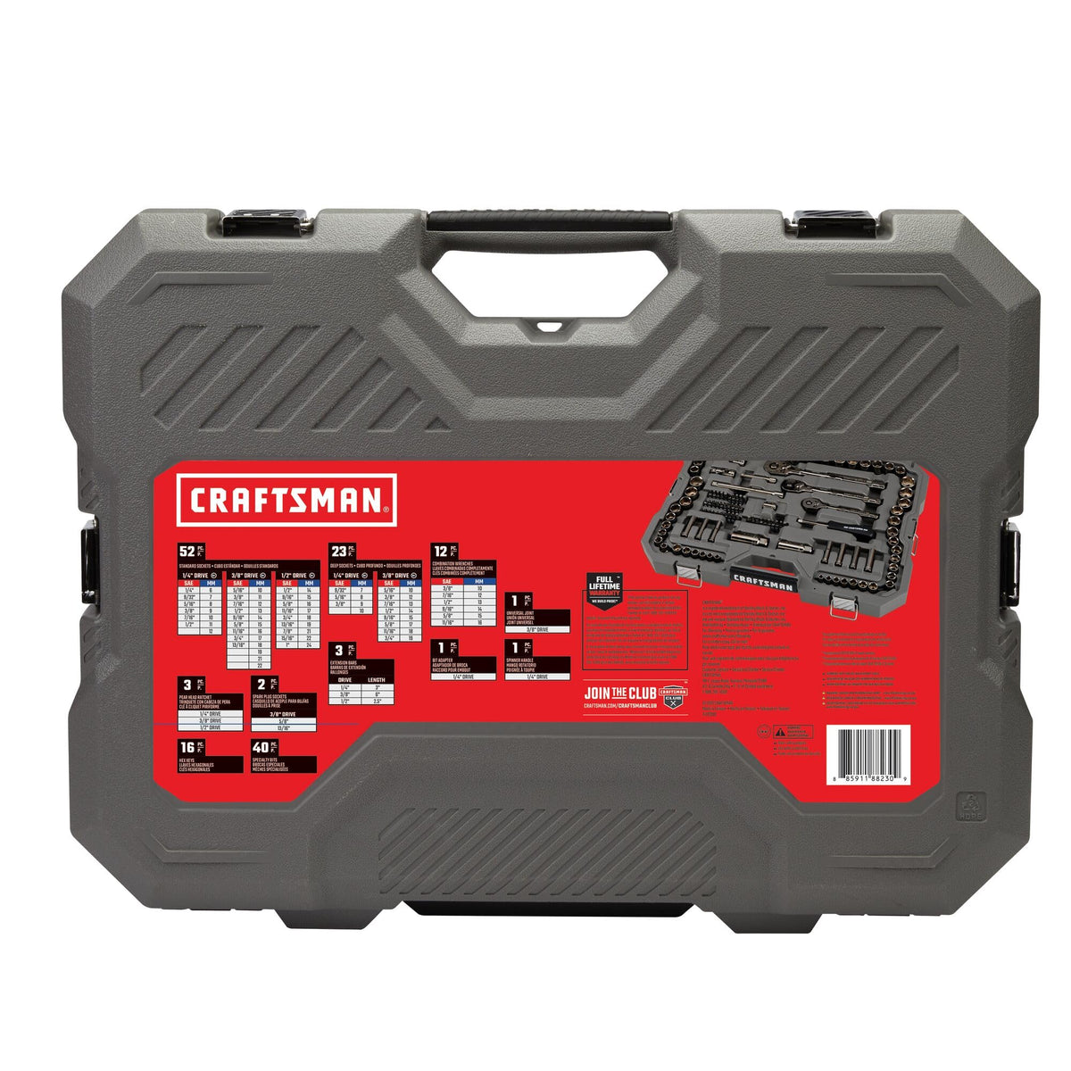 154-Piece Gunmetal Chrome Mechanics Tool Set with Hard Case R99908