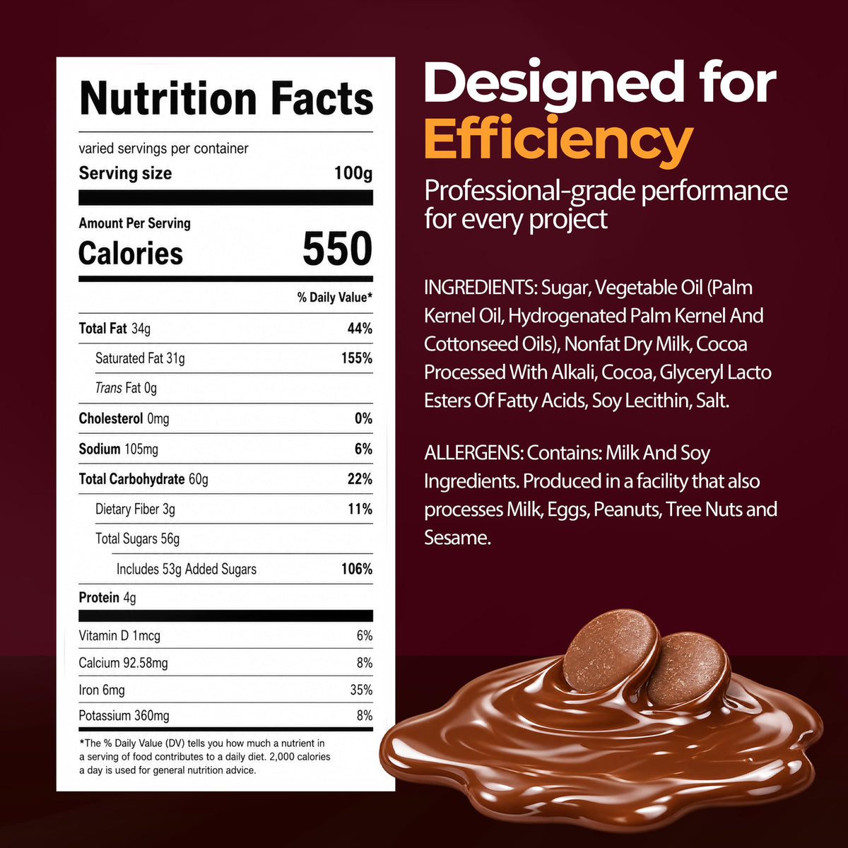Milk Chocolate Melting Wafers 5lb V507