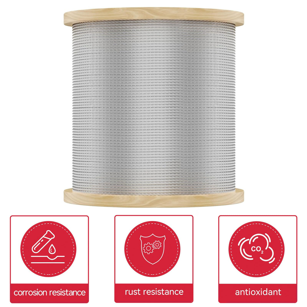 1/8 T316 Stainless Steel Cable 7x7 Strands E900