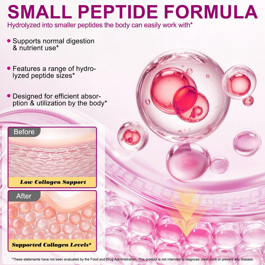 Unflavored Hydrolyzed Collagen Peptides Powder 16 OZ I90925