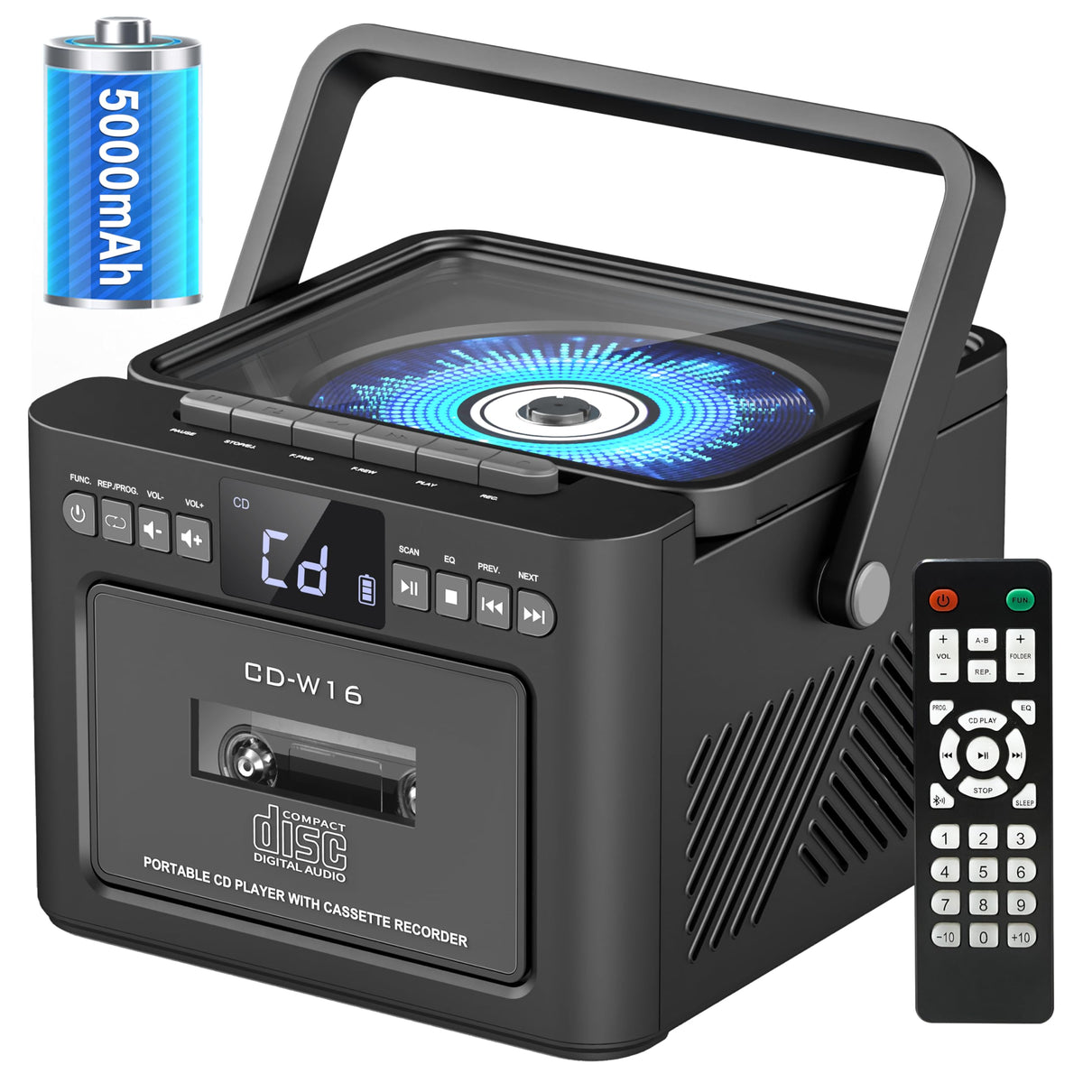 Boombox Cassette CD Player Combo with Bluetooth Q4612