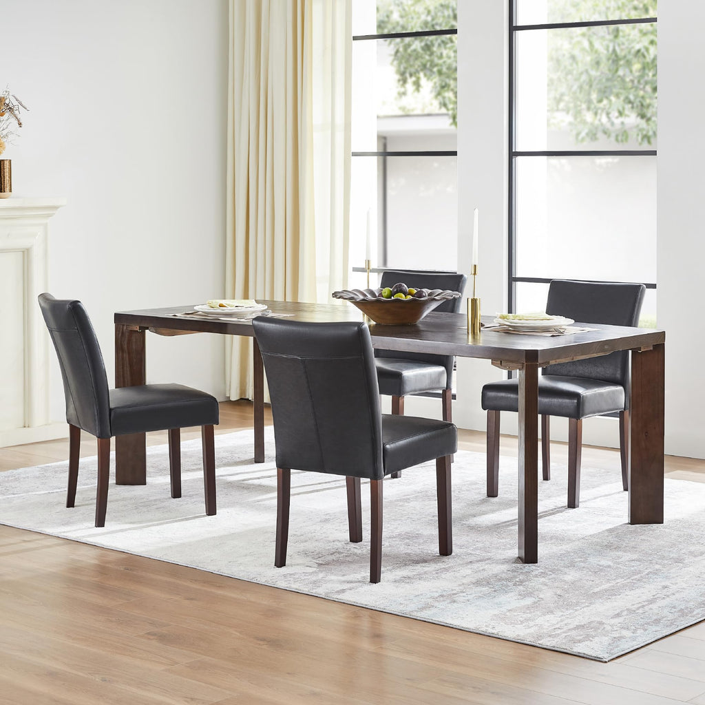 Black Faux Leather Upholstered Dining Chairs Set of 4 O660409