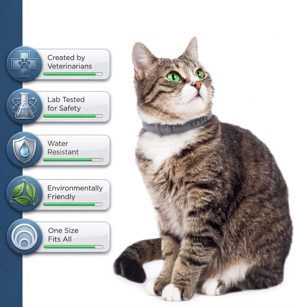 Flea and Tick Collar for Cats 12-Month Protection Waterproof 2 Packs Q61096