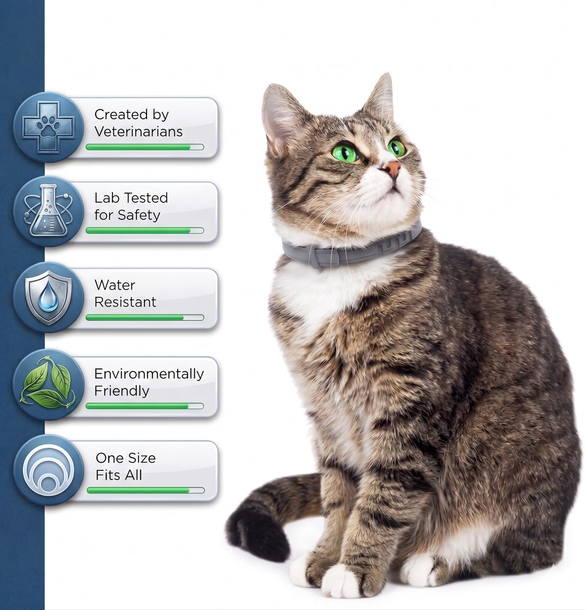 Flea and Tick Collar for Cats 12-Month Protection Waterproof 2 Packs Q61096