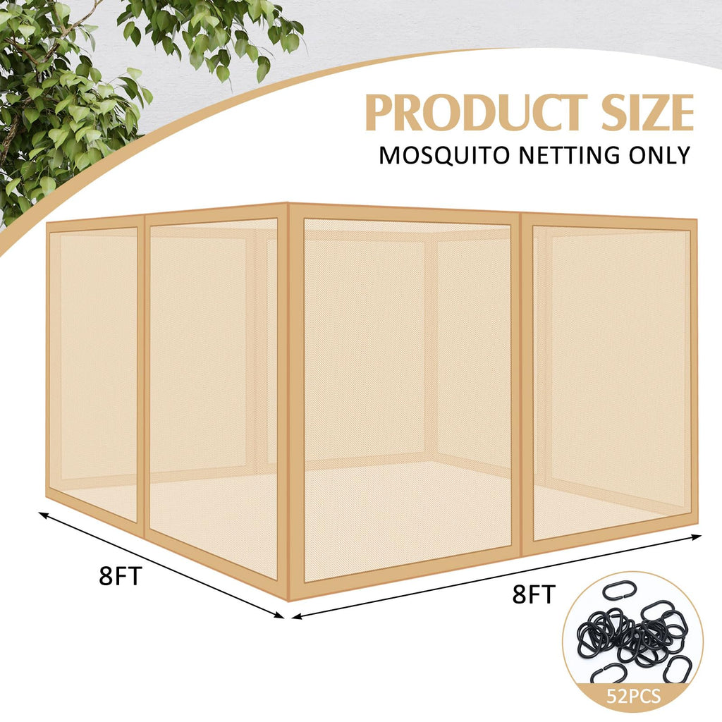 8x8 ft 4 Panel Gazebo Mosquito Netting I185030
