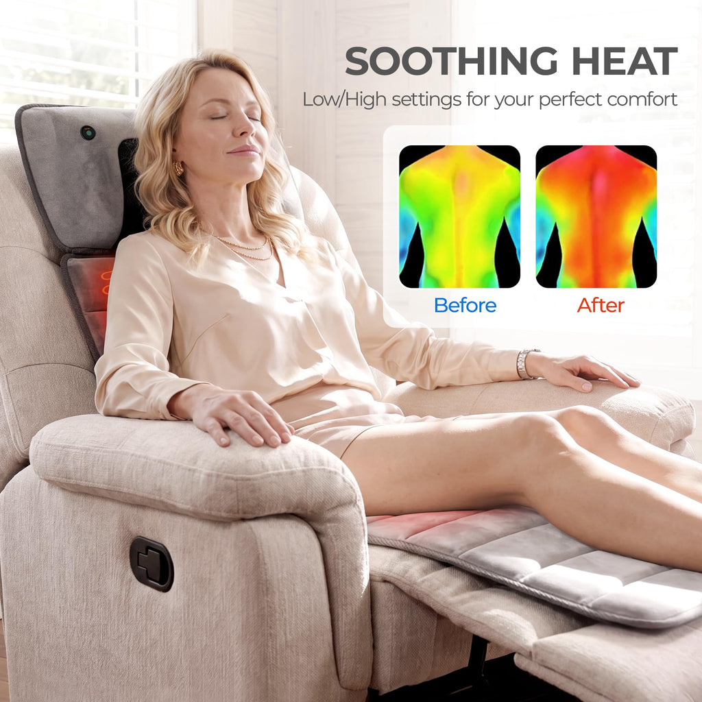 Grey Foldable Heated Full Body Massage Mat with 3D Neck Massager B388516
