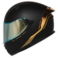 Full Face Dual Visor Adult Motorcycle Helmet Matte Black Gold C192