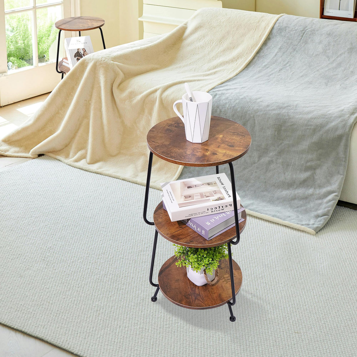 Round 3-Tier Wood Coffee Table A227537