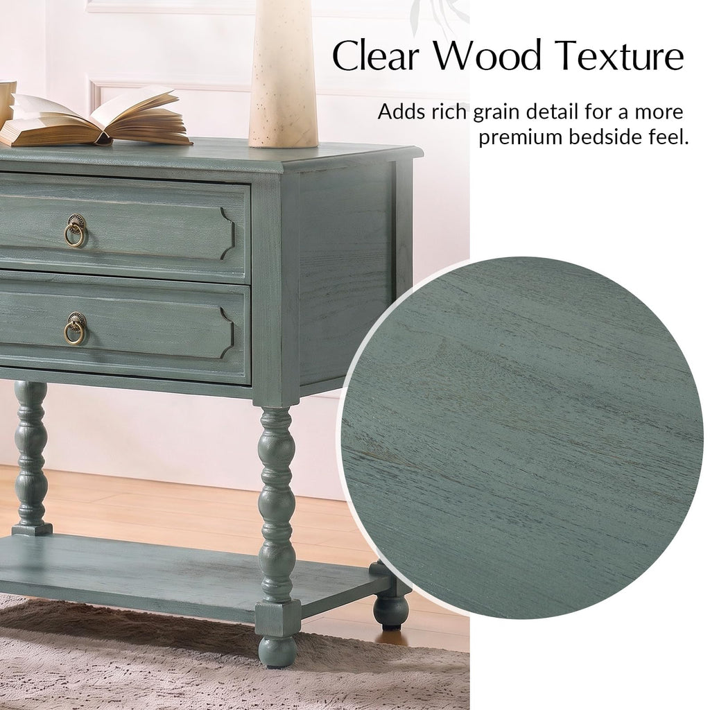 Blue Accent End Table with Charging Station C21128