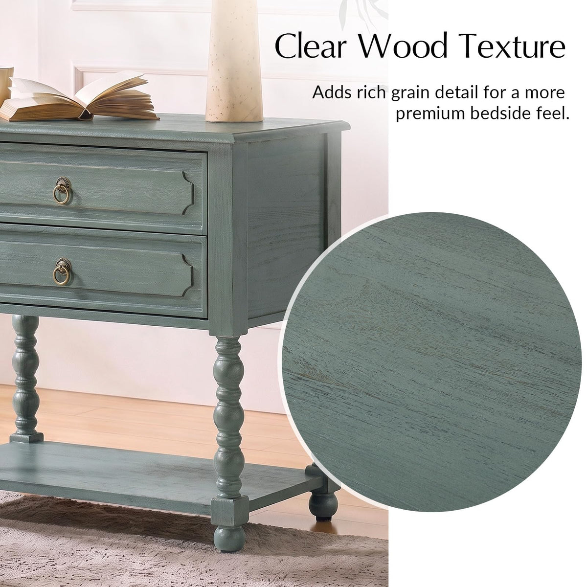 Blue Accent End Table with Charging Station C21128