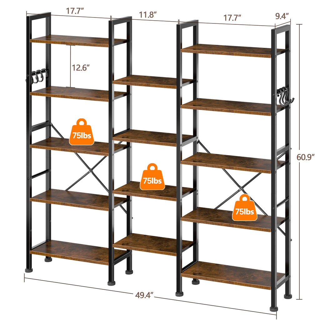 5 Tier Bookshelf with 14 Display Shelves U9405