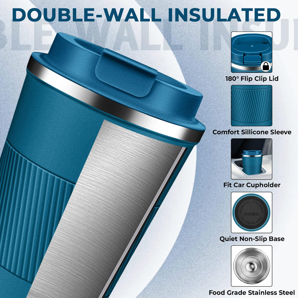 17 oz Stainless Steel Insulated Coffee Tumbler F21294