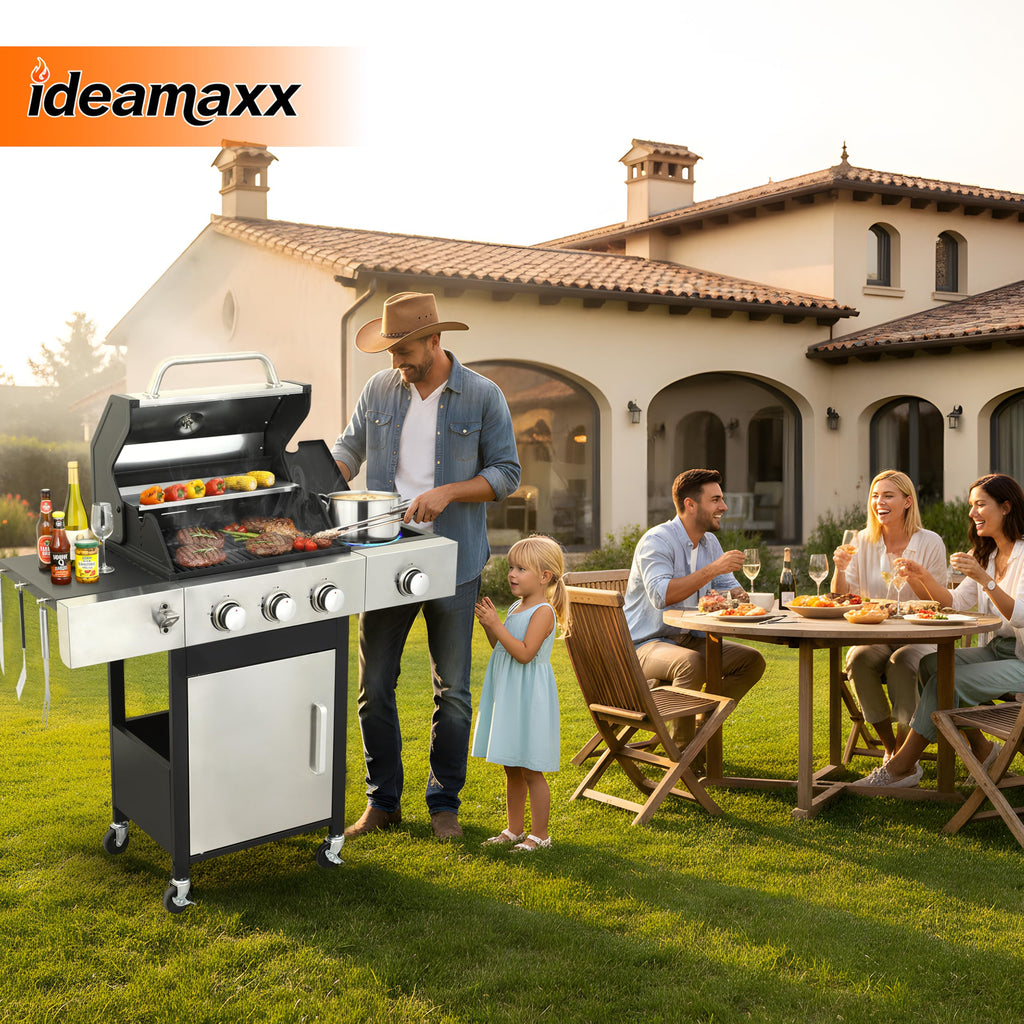3-Burner Propane Gas Grill with Side Burner N4687