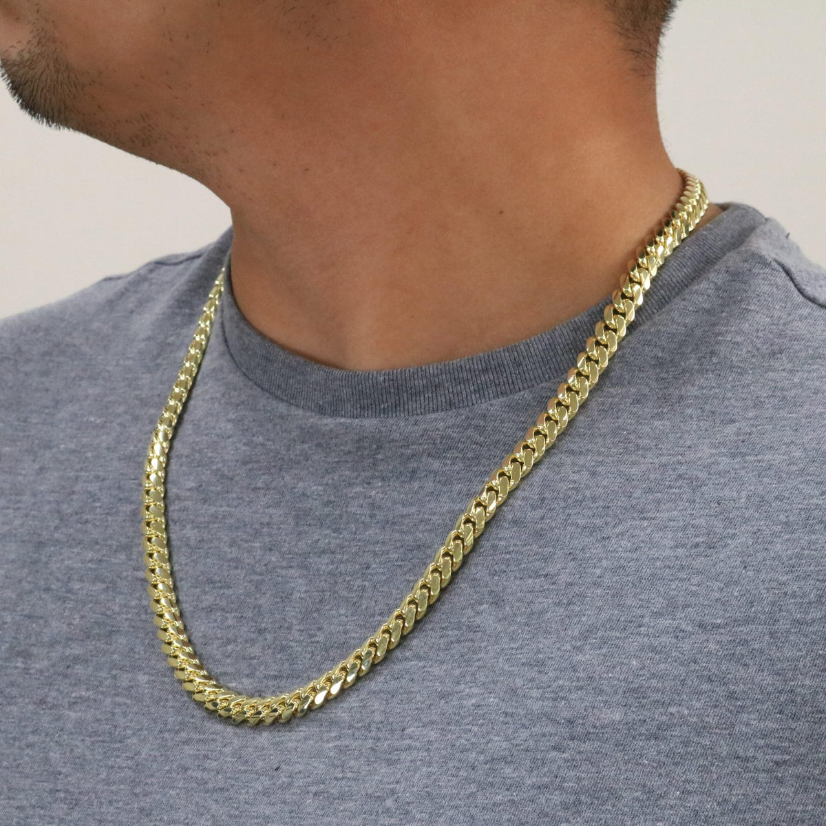 14k Yellow Gold Cuban Link Chain Necklace O374