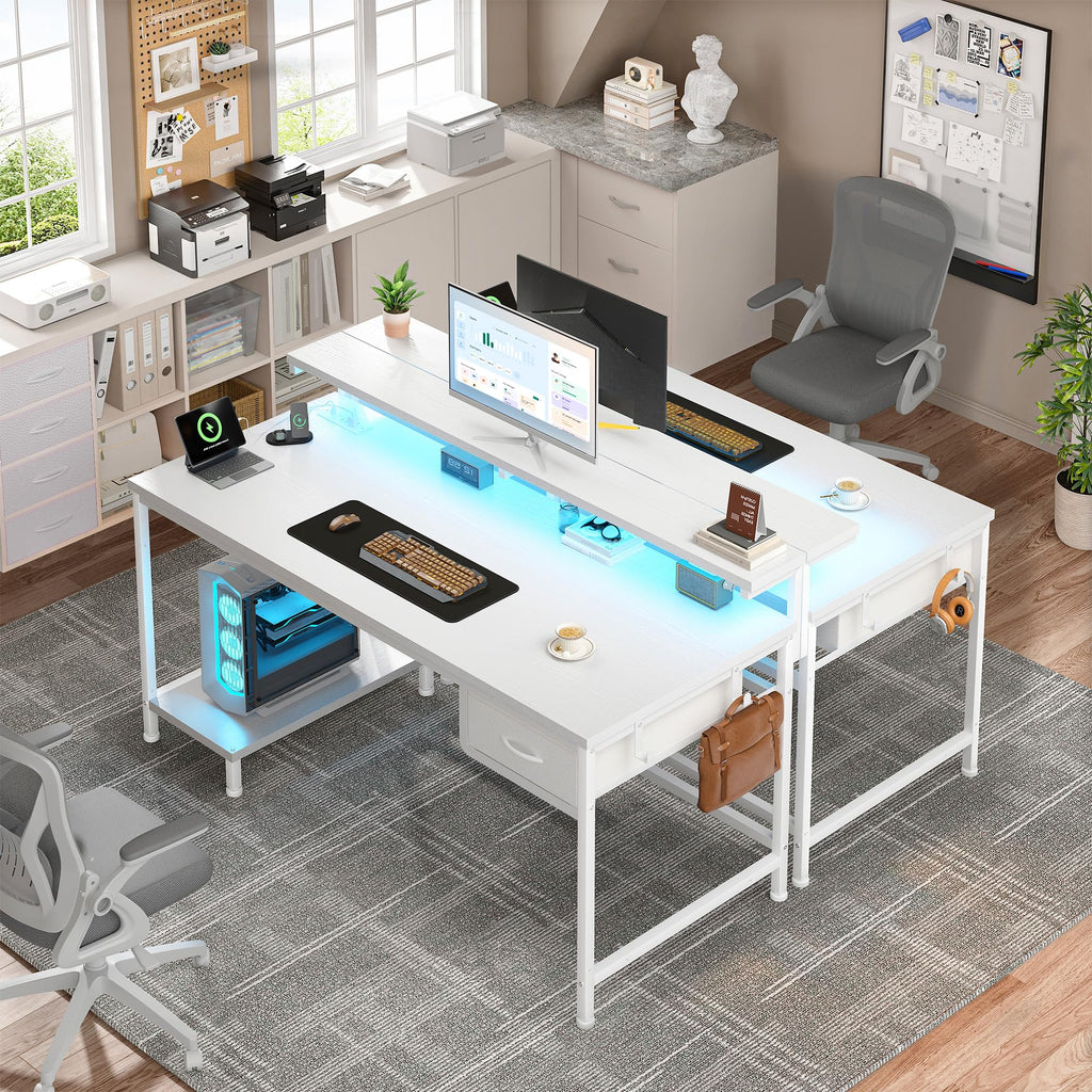 White Computer Desk with Power Outlet S173765