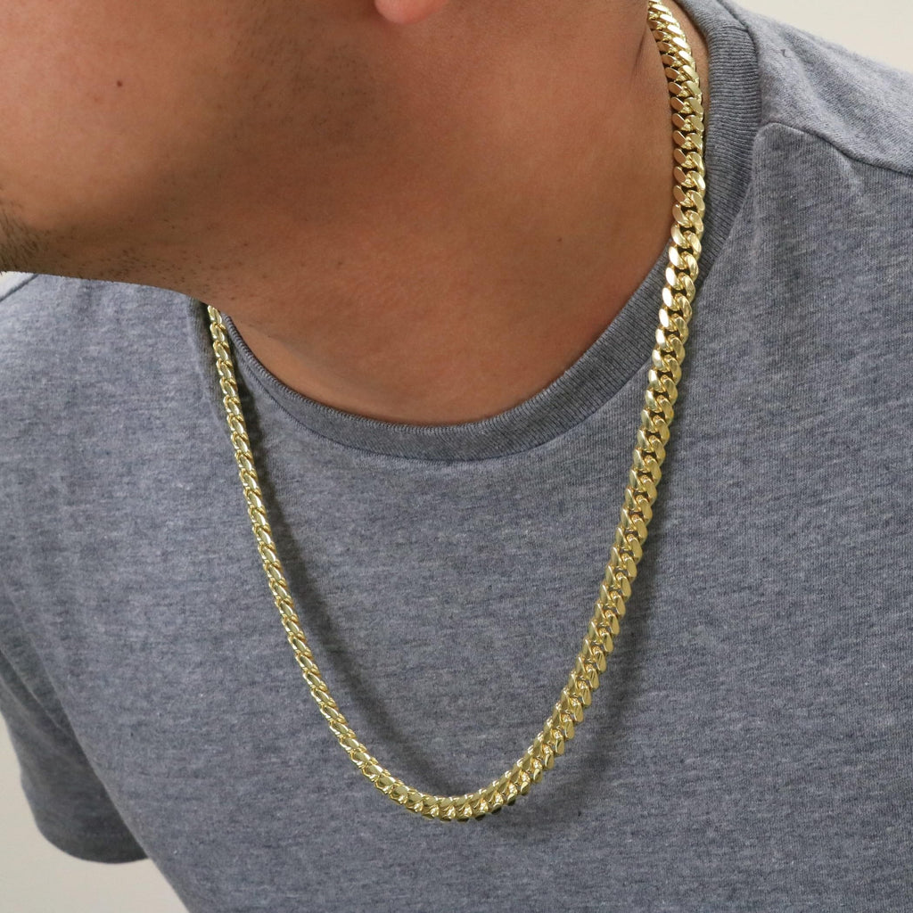 14k Yellow Gold Cuban Link Chain Necklace O374